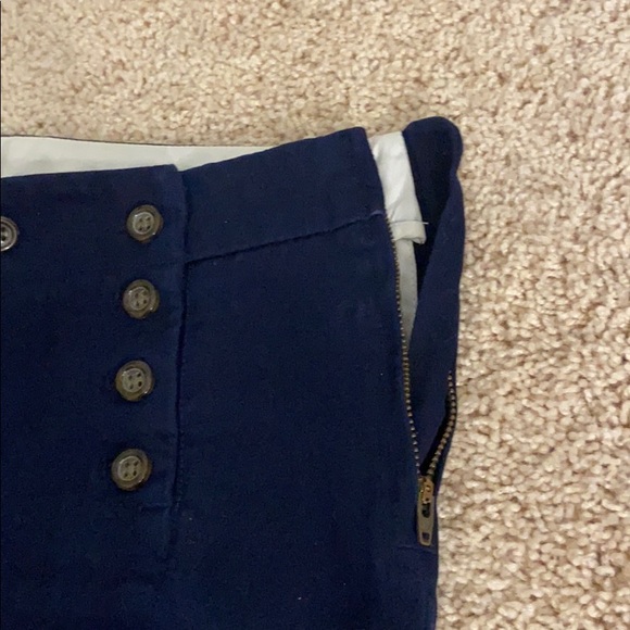 J. Crew Navy blue wide leg mid rise pants khakis size 2 - Picture 3 of 5
